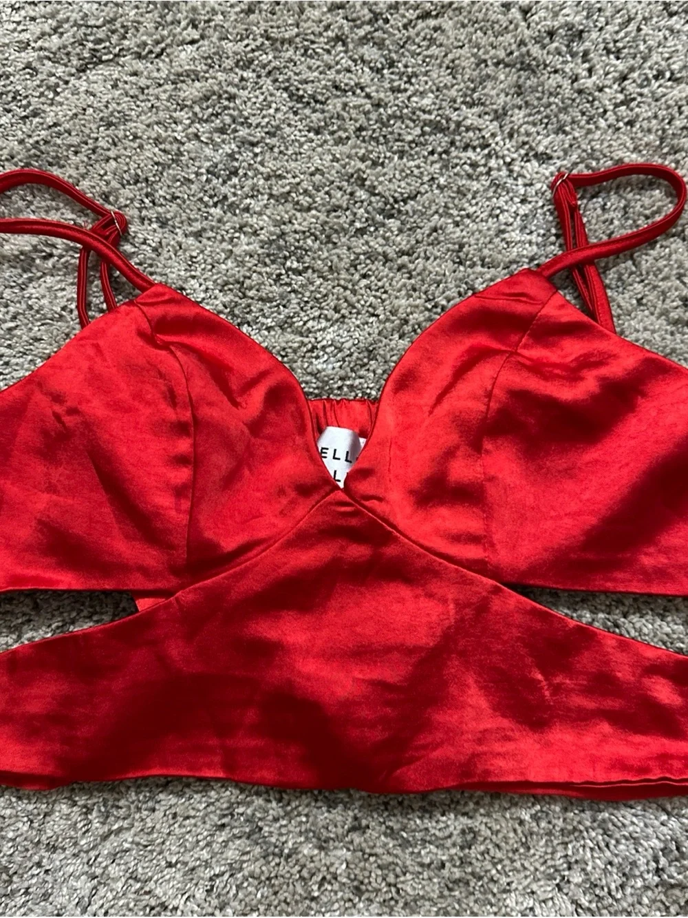 Hello Molly Red Satin Bralette